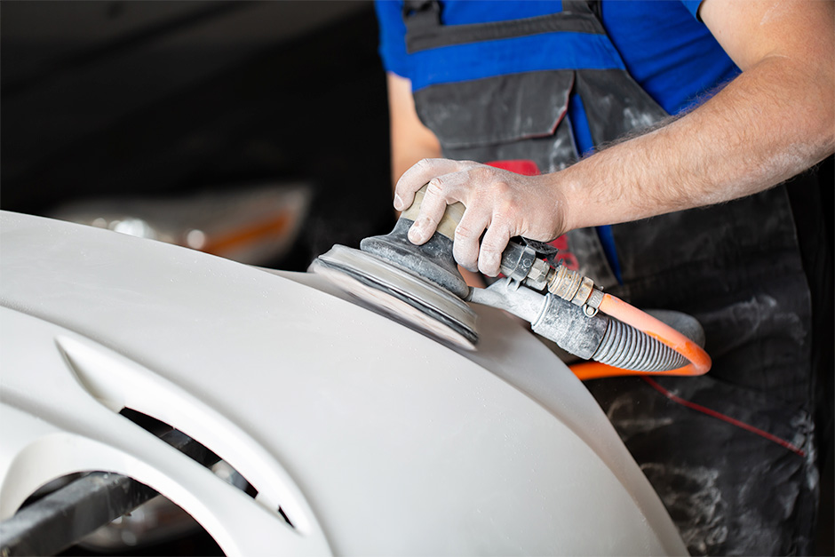 Sanding a car